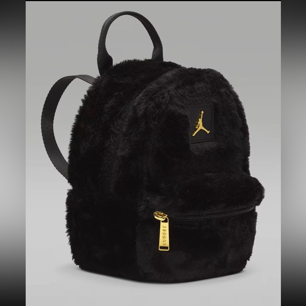 Black Furry Backpack - Picture 3 of 9